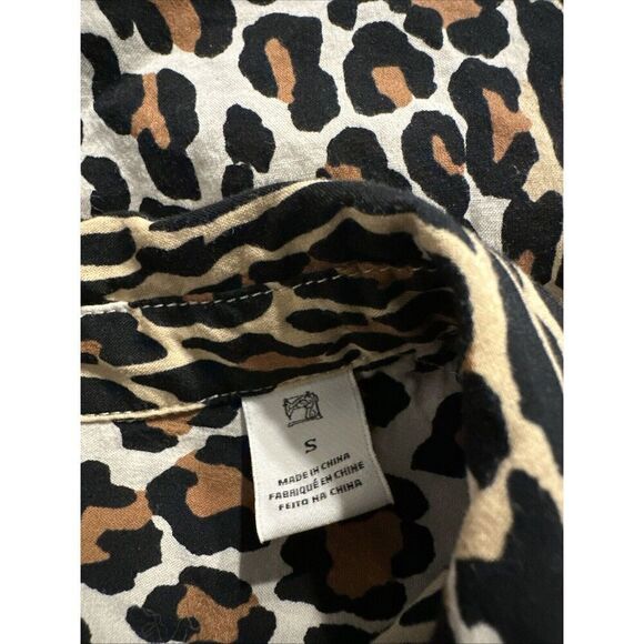 Maison Scotch & Soda Blouse Animal Print Women's Long Sleeve Top Button Sz Small - Picture 7 of 8